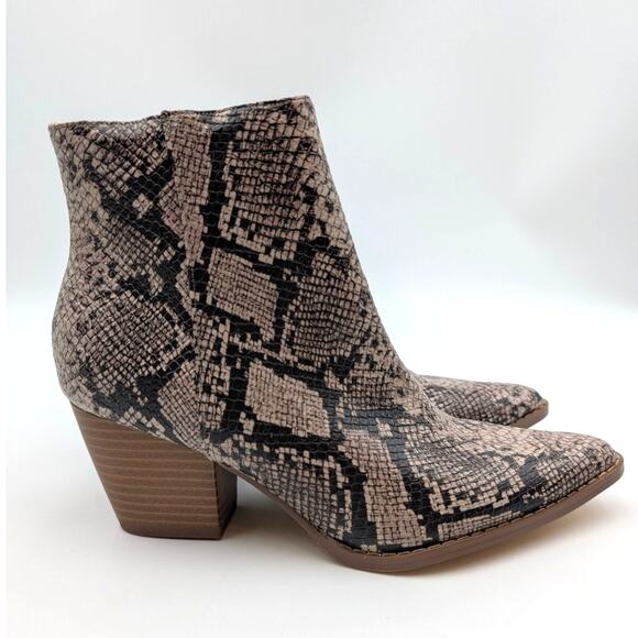Lulus X Matisse Spirit Ankle Booties Snakeskin Print Womens Size US6M EU37 - Picture 3 of 10